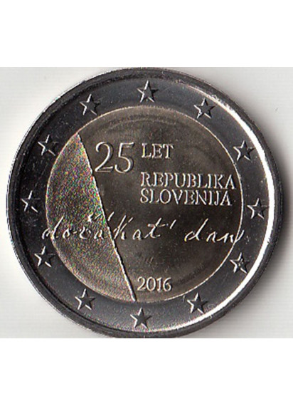 2016 - 2 Euro SLOVENIA 25º Indipendenza Repubblica di Slovenia Fdc